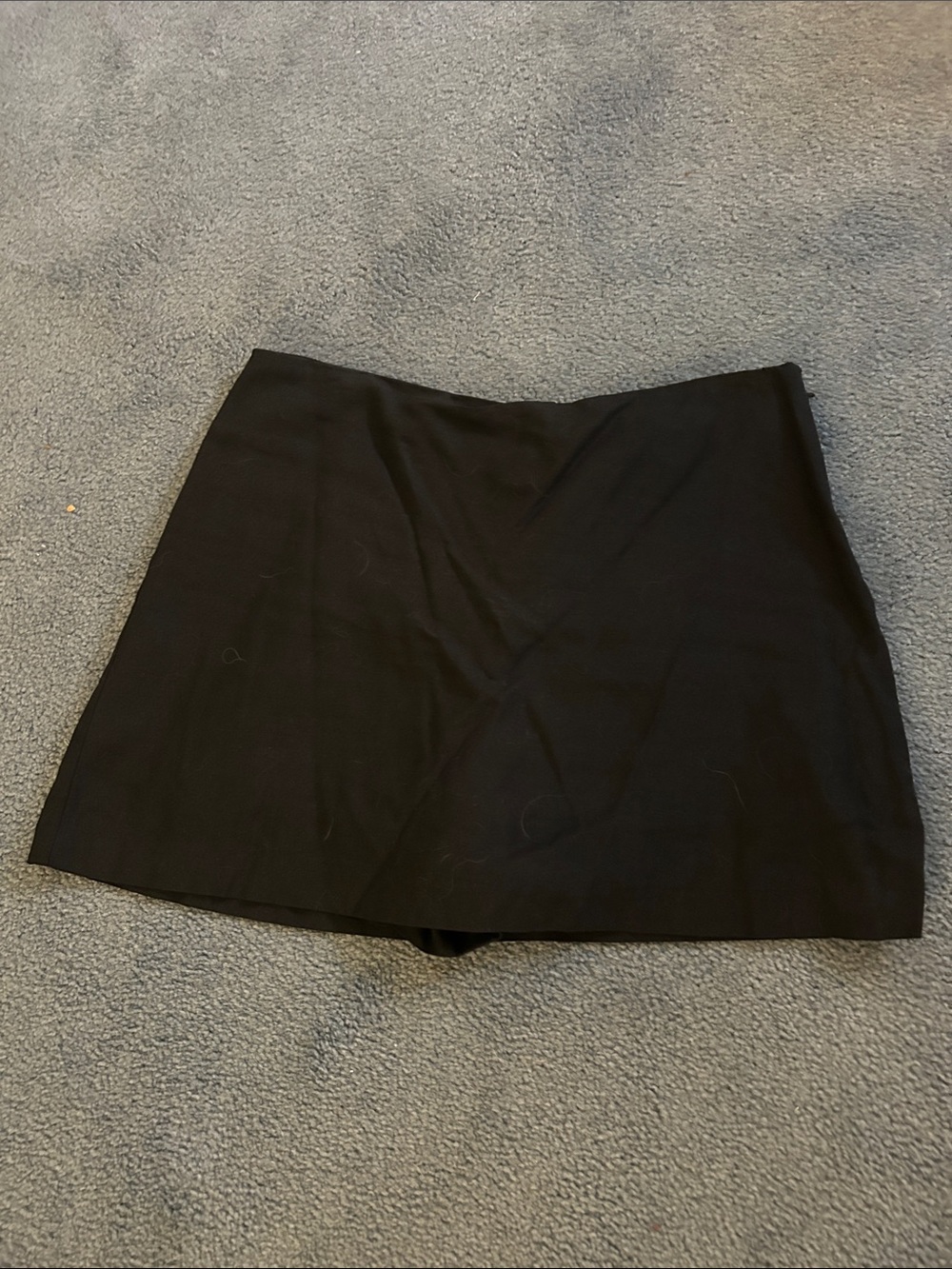 Black Linen blend Mini Skort